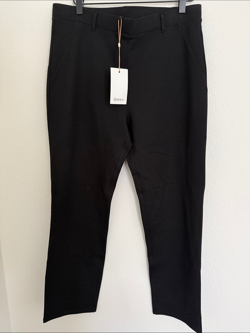 Quince Women’s Black Ultra-Stretch Ponte Bootcut Pants, size XL